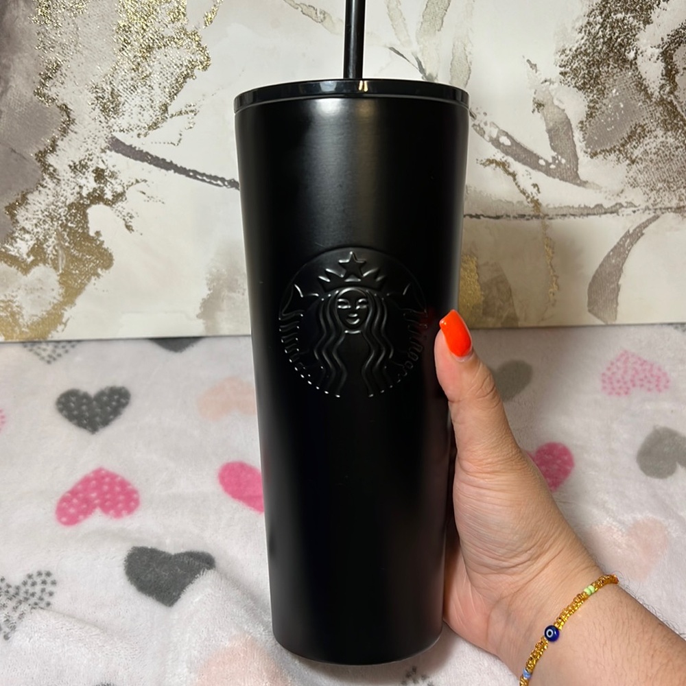 Rare 2018 Starbucks Ken Matte Black Stainless Steel Tumbler 24oz
